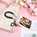 Aysatogc 1Pcs Cute Photocard Holder Keychain, Star Wave Photocard Keychain with Spring Rope Plastic Id Badge Holder for Bus Student Card Photo Protector