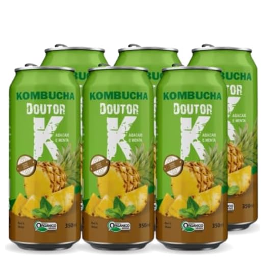 Kit Com 06 - Kombucha Orgânica Sabor Abacaxi e Menta 350ml DRK