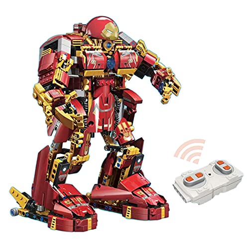 xSuper Technik 1000+Pcs Fernbedienung Stahl Roboter Modell DIY Baustein Spielzeug Roboter Bauspielzeug für 5 6 7 8 9…