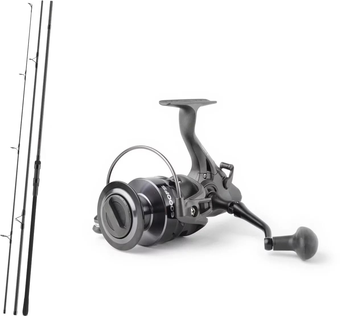 Karpfencombo Ansitzcombo Angelset Combo Daiwa Black Widow XT Carp 3.60m 3.0lbs 3-teilig + Dam Rolle Quick 2 FS 6000 Freilaufrolle Karpfenrolle Ansitzrolle Karpfenruten-Set, Starke Drillperformance
