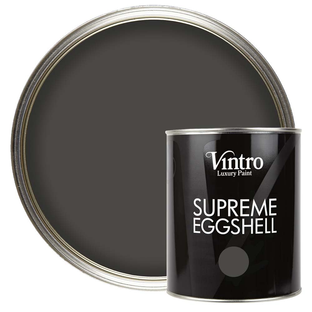 Vintro Paint Charcoal Grey Eggshell For Walls Wood Trim Satin Furniture Paint Interior & Exterior 1L (Midnight) from B&Q