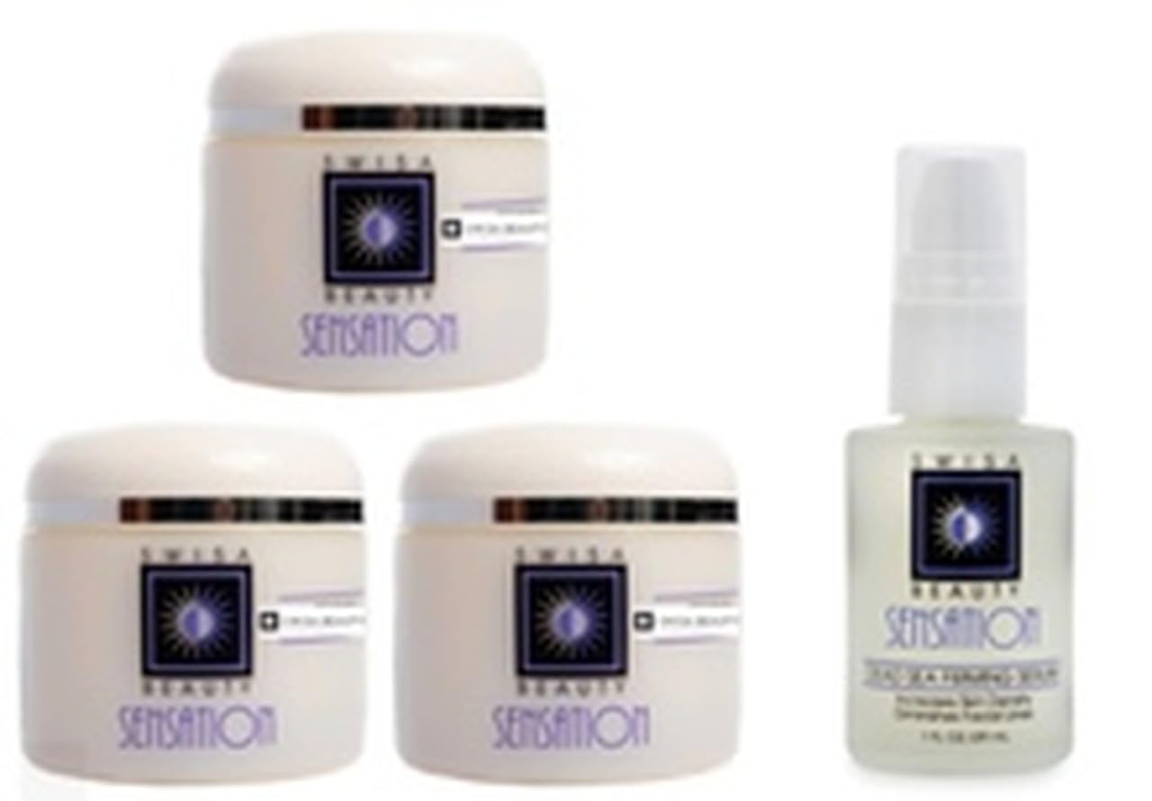 Swisa Beauty Dead Sea Facial Peel + 2 Dead Sea Face Firming Moisturizer + Dead Sea Face Firming Serum - Swisa Beauty 4-Product Set.