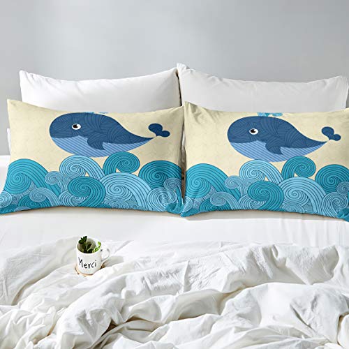 Erosebridal-Whale-Duvet-Cover-Sea-Wave-Spiral-Bedding-Set-for-Kids-Room-Blue-Ocean-Quilt-Cover-Marine-Life-Cartoon-Comforter-Cover-King-Size-for-Children-Boys-Girls-Lightweight-Decorative-Room 51JzgpwrMFL