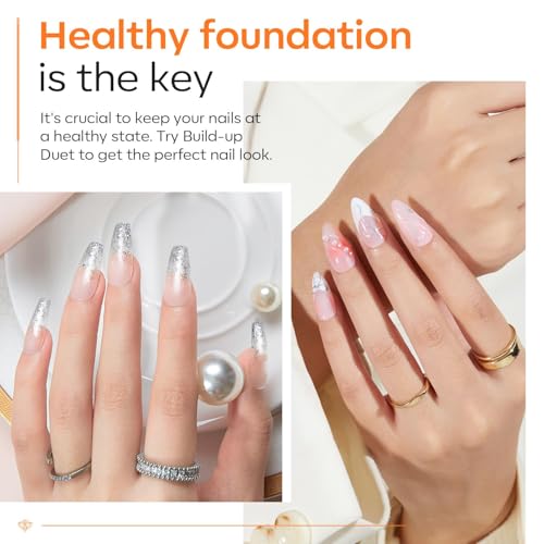 Image of modelones Builder Nail Gel with Gel Top Coat, 8-In-One Clear Builder Acid Free Top Coat for Nail Thickening Apex Building Extension Shine Finish and Long Lasting, LED Lamp Cured 10ml DIY Home Salon