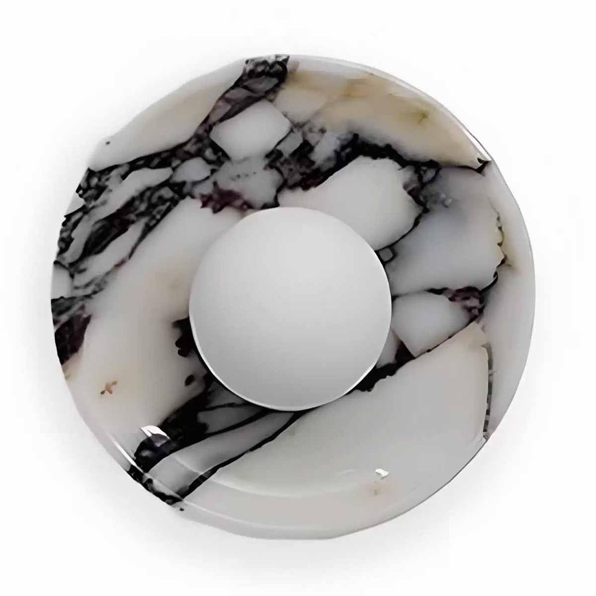 Apliques de pared interiores de mármol y lámpara de piedra natural redonda para dormitorio