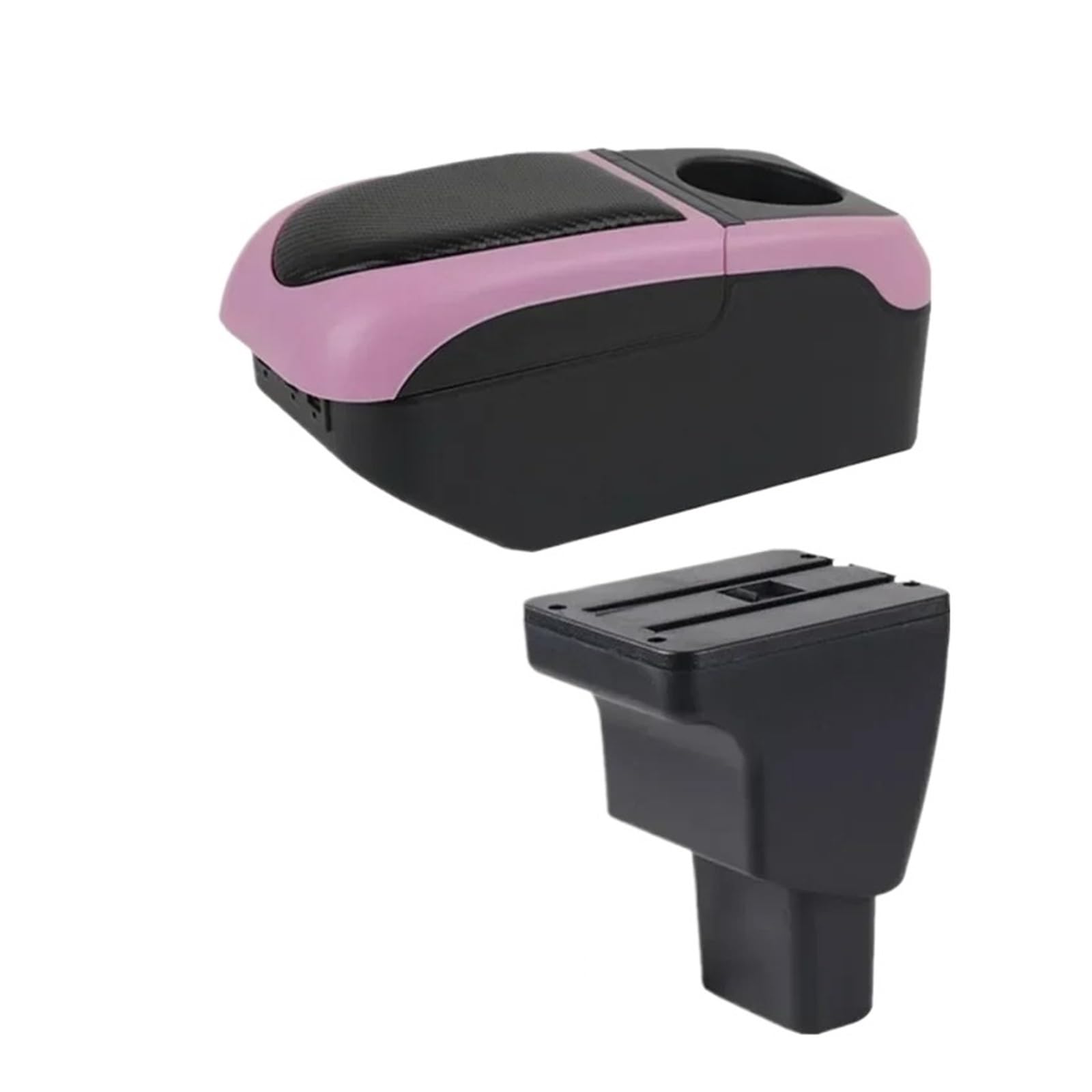 Ggwqoops Car Armrests For Hyundai For I10 2011-2019 Car Armrest Box Interior Details Retrofit Parts Central Storage Armrest Box(S1 black-pink 6USB)