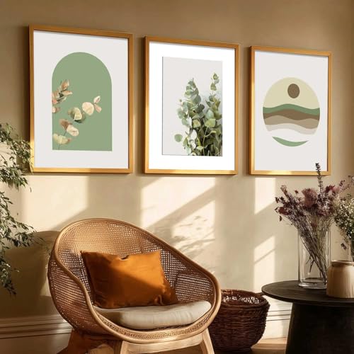 Image of HOTHOUSE Abstract Painting Wall Art Home Decoration Paintings With Frame For Living Room Bed Room Hotel Wall Decor Digital Reprint Set of 3 (13X17 inch)