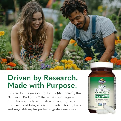 Image of Garden of Life Raw Probiotics Colon Care - 50 Billion Live Cultures - Dietary Supplement to Support Regular, Comfortable Movements - 30 Vegetarian Capsules