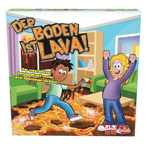 Goliath - Der Boden ist Lava, Spiel voller Bewegung für Drinnen und Draußen ab 5 Jahren, Für die Ganze Familie, Gesellschaftsspiel für 2 bis 6 Spieler, Farbig
