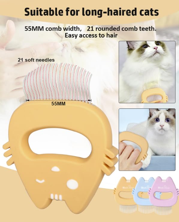 Image of Soft Deshedding Brush Proven Grooming Tools For Dogs Cats and Other Animals Removal Massaging Shell Comb Grooming and Shedding Matted Fur Remover (ORANGE)