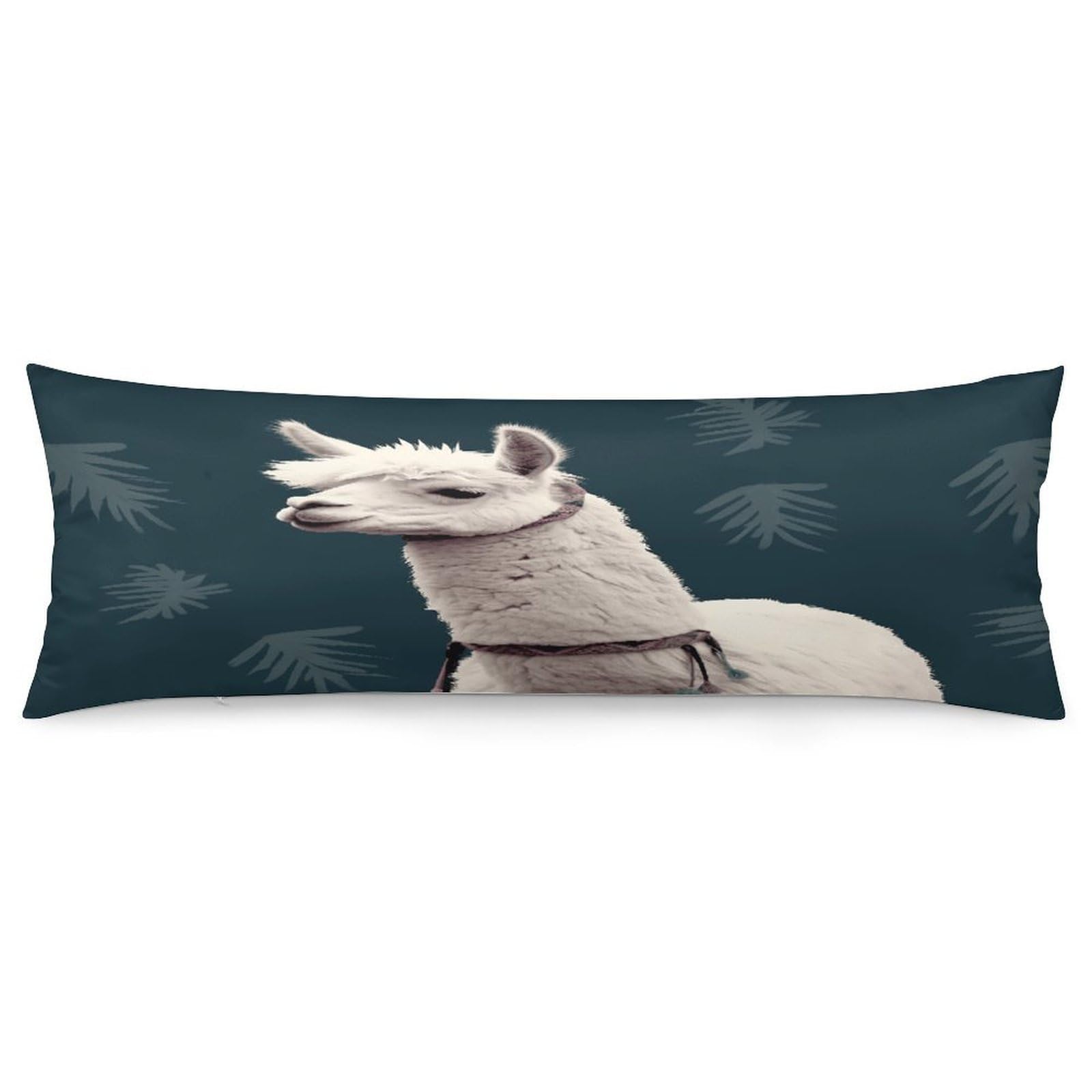 Alpaca Llama Pillowcase Long Body Pillow Cover Soft Decorative Body Pillow Case Breathable Large Pillowcase Cute Cozy Pillow Protector for Bed Sofa Couch Room 18.9 X 53 Inch
