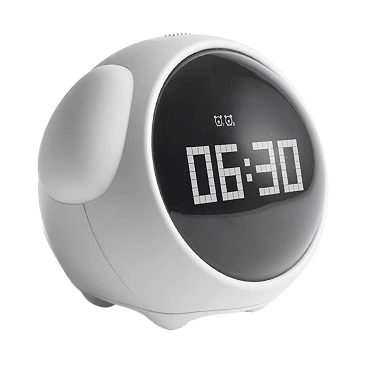 Cabilock Reloj Despertador Digital LED de Expresión para Niños, 5 Grupos de Alarma, Batería Recargable de 1500mah y Luz Nocturna