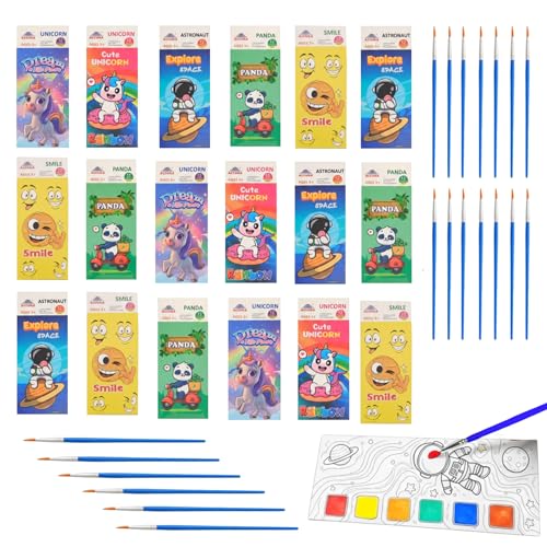 Image of SNAPTRON DIY Return Gifts for Kids Birthday - 18Pcs Water Paint Book with Brush, Return Gifts for Kids, Coloring Books with Water Paint Color in Each Sheet, DIY Drawing Book, Best Return Gifts