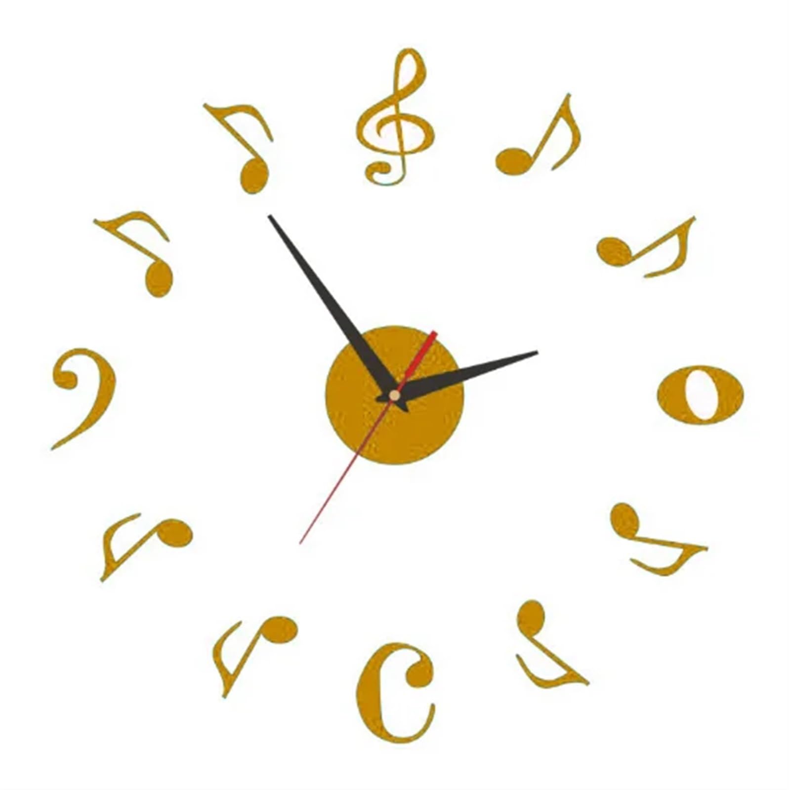 VFDVSWZSA Stylish wall clock, Frameless Wall Stickers Silent Clock For Home Living Room Office Decor Bedroom(Gold)
