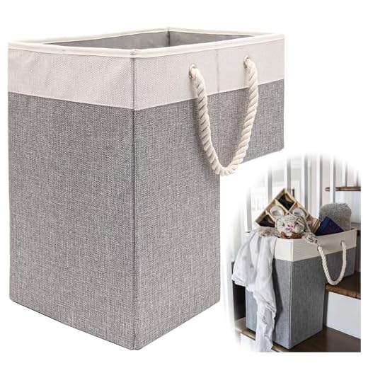STRIKING LIFESTYLE Stair Basket 16" x 16" x 10" Basket for Stairs with 3 Foldable Sections, Durable Cotton Collapsible Storage Bins, Stair Storage Organizer