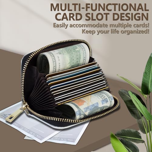 Credit Card Holder Wallet for Women, Credit Card Wallet with Zipper Design and Double-Sided Mirror, Crow Book Card Wallet Women Fashionable, A Lovely Souvenir for Friend4