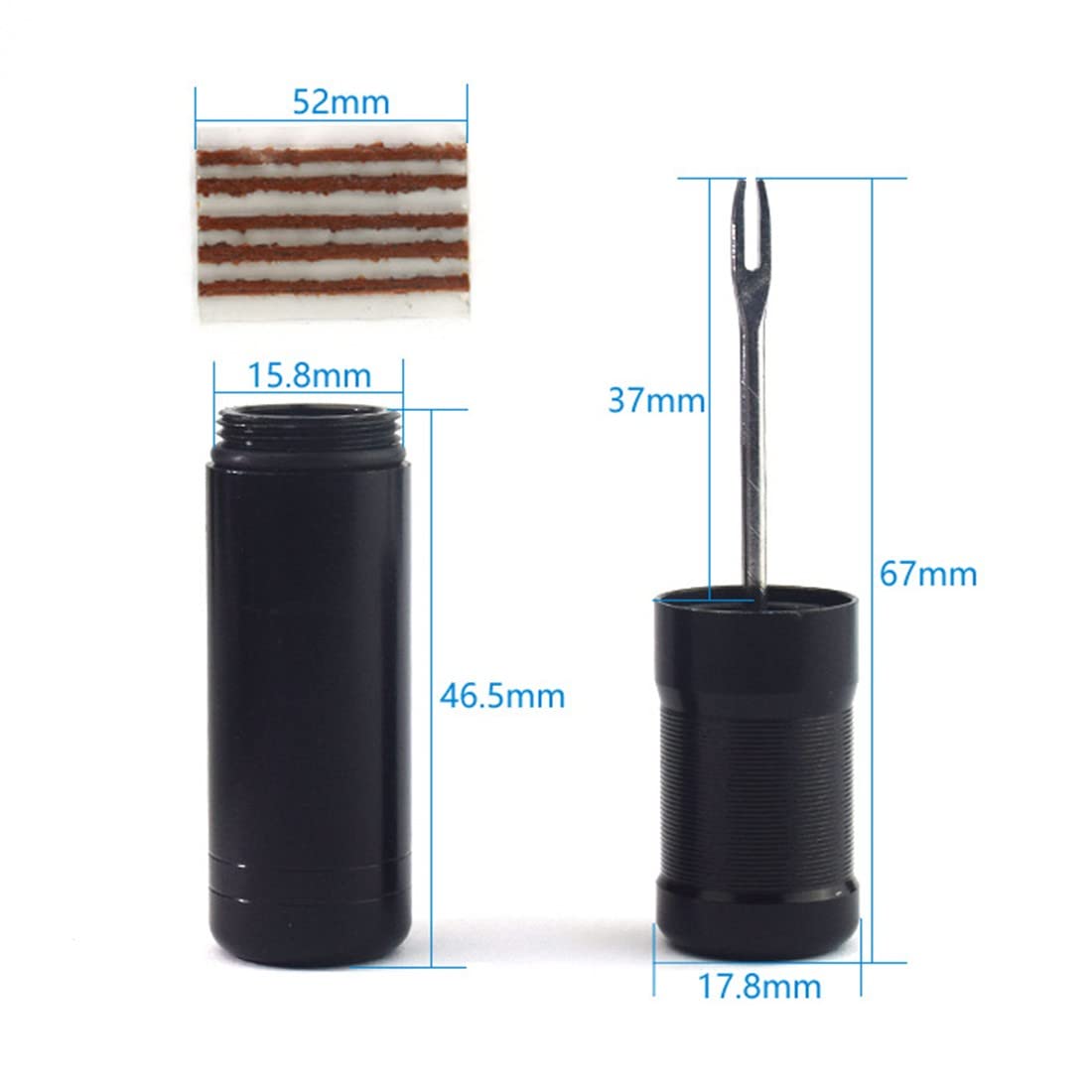 Kit Riparazione Tubeless MTB Attrezzi Bike, Forature per Pneumatici per Bici con 10 pcs di Strisce adesive e 1 alesatore per Foratura per Riparazione Pneumatici Accessori Professionali