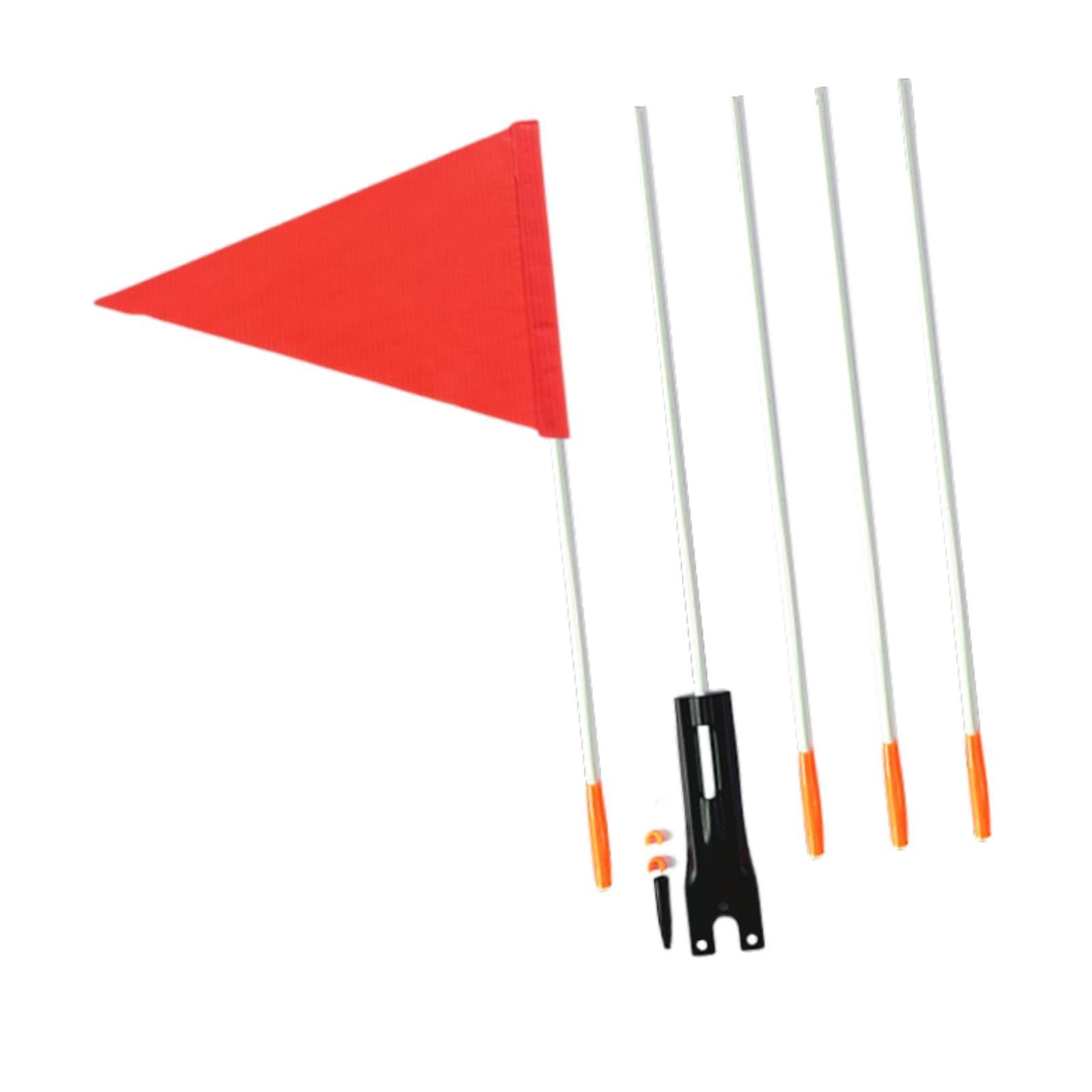 Yiju Bike Flag with Pole High Visibility Orange Supplies Equipment Bicycle Flag for Kids, Chairwheels, Golf Cart, Cycling, 37cm