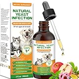 Natural Yeast Infection Treatment for Dogs Cats 2 oz (60ml), Itchy Skin & Ear Infection Treatment Drops, Reduces Irritation & Inflammation, Soothing Itch Relief - All Breeds and Size, Bacon Flavor