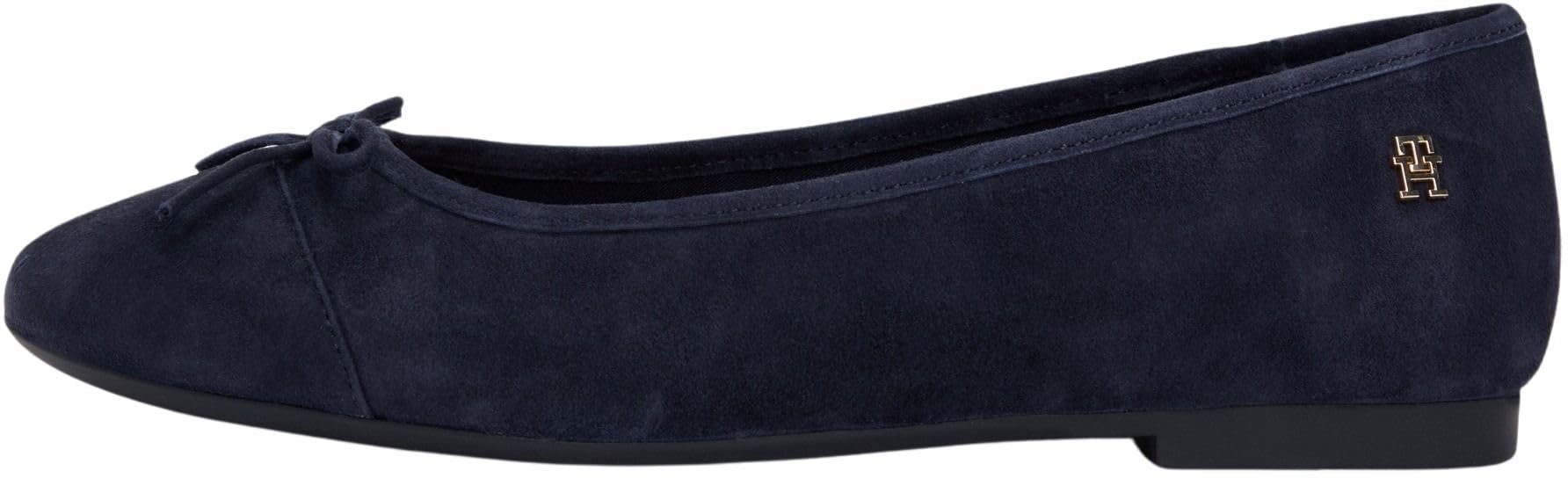 Tommy Hilfiger Women's Hilfiger Suede Ballerina FW0FW09357 Ballerinas, Blue (Space Blue), 7.5