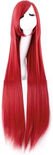 MapofBeauty 100cm/ 39 pulgada medio lacio seorita lacio anime traje Pelucas (rojo)