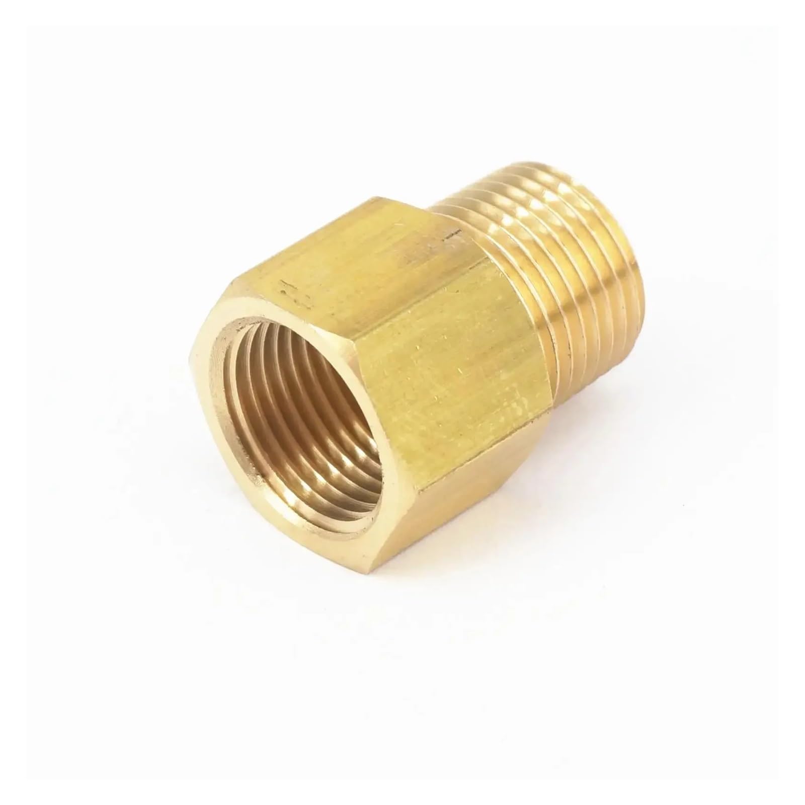 3/8" NPT Male x 3/8" BSPP Female Brass Pipe Fitting Connector for Pressure Gauge Air Gas Fuel Water Pressure