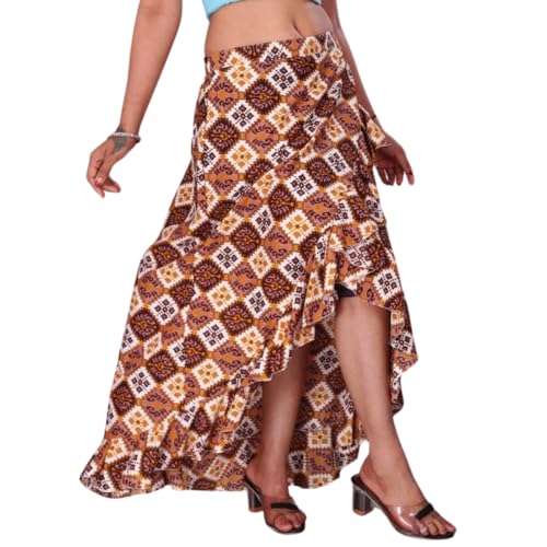 Image of JYESHTA Women's American Crepe Flared A Line Stitched Long Skirt with 12 Mtr Flare 40 in Height | Skirts for Women Long Length | Long Skirts for Girls