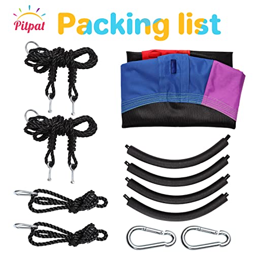 Pitpat 40" Spider Web Swing With 4 Ropes Adjustable From 55" To 102", Spider Swing For Kids For Kids Max 440 Lbs Load And Stainless Steel Frame, Outdoor Large Web Swings For Tree - Multi-Colors #TOP6