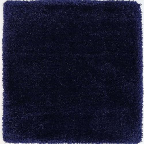 Image of Handcrafted Microfiber Nevy Blue Shaggy Carpet 10x12 Feet with Thick Soft Plush Pile, Anti Slip Backing, Ideal for Living Room, Bedroom, Hall and Home Interior Decoration