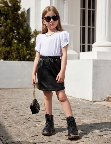 Image of Arshiner Girls T Shirts Twist Short Sleeve Summer Shirts Fashion Crewneck Tops Tee Blouse