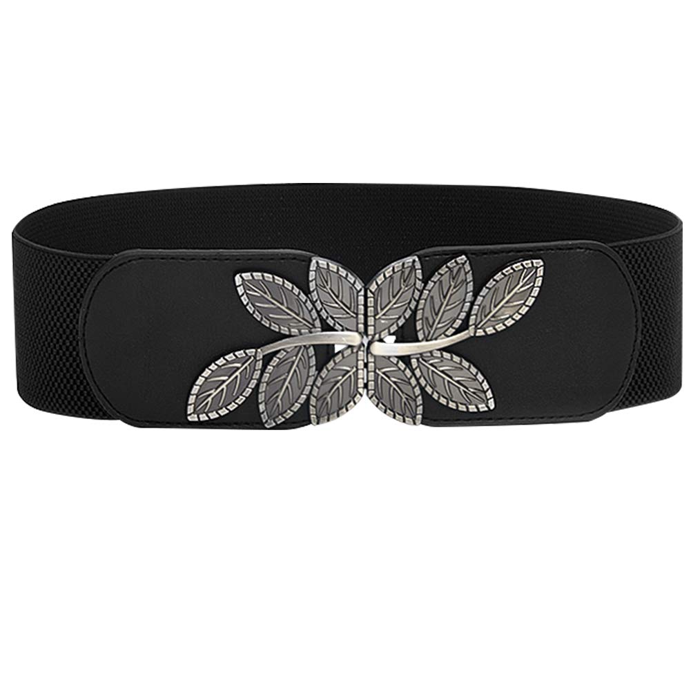 ALAIXALAIX Women's Vintage Elastic Wide Leaf Belt