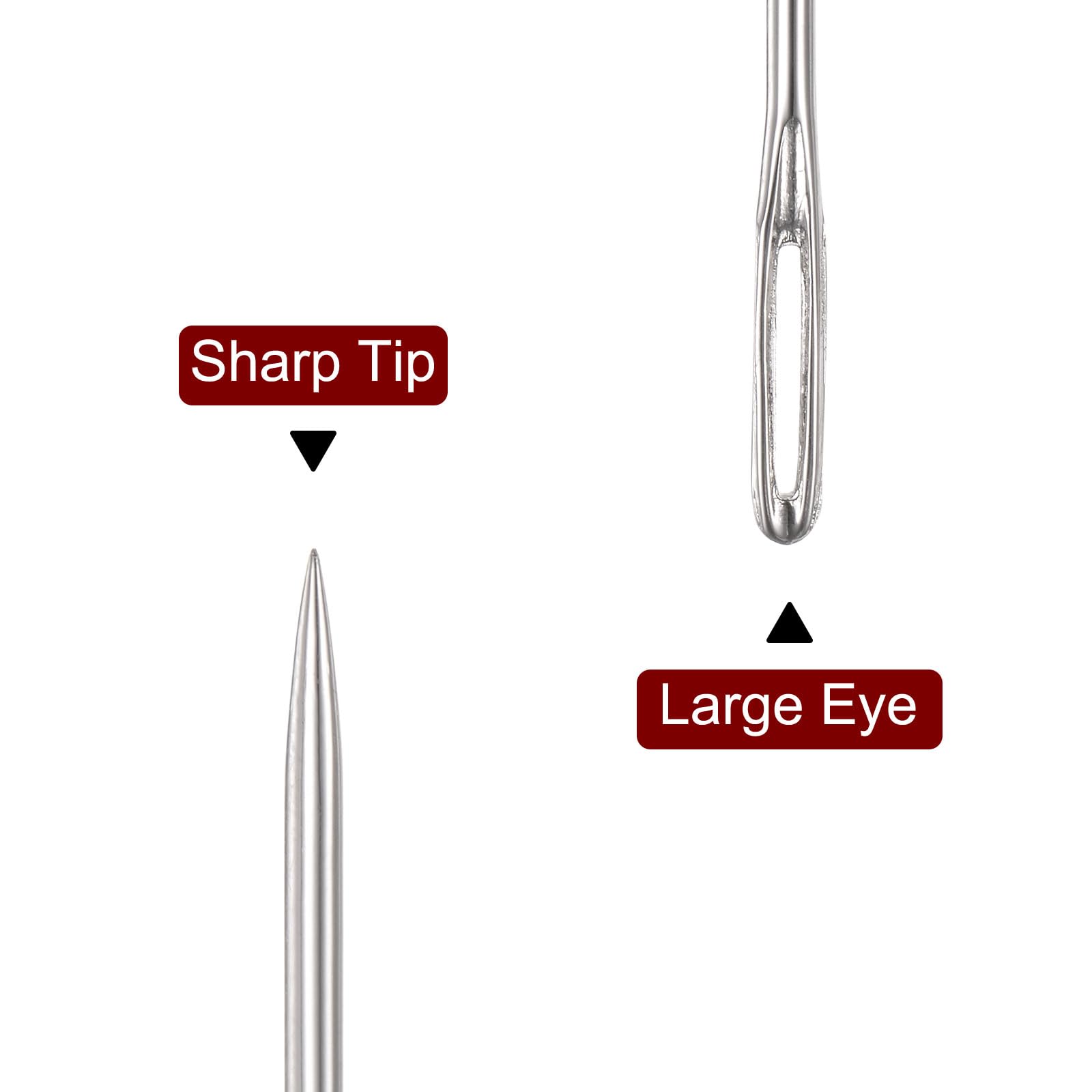 uxcell 10pcs 6.89 Inch Upholstery Needles Large Eye Stitching Needles Stainless Steel Straight Hand Sewing Needles for Home Hand Sewing Leather Tapestry Embroidery Tufting Webbing Carpet - Image 4
