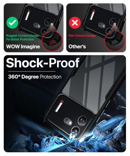 Image of WOW IMAGINE Shock Proof Clear Back Case Mobile Cover for Nothing Phone 4b 5G (Hard | Hybrid PC + TPU | Full Armour Device & Camera Protection | Black)
