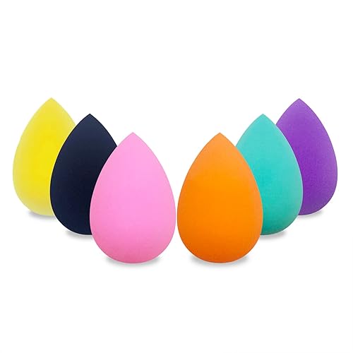 GFOUNS Mini esponja de maquillaje para licuadora de belleza 6 esponjas de maquillaje de esponja de belleza de varios colores para base mezcla GFOUNS Mini esponja de maquillaje para licuadora de belleza 6 esponjas de maquillaje de esponja de belleza de varios colores para base mezcla