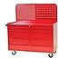 Valley Craft F89621RD Modular Mobile Cabinet with 5" Caster, 21" Length x 48" Width x 33" Height, 10 Drawers (3", 3", 6", 6", 6"), Red