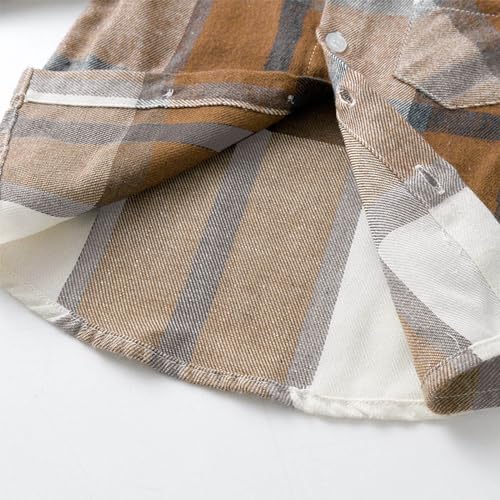 Toddler Baby Boys Classic Plaid Flannel shirt Short sleeve button down shirts Top Summer Casual Outwear Clothes2