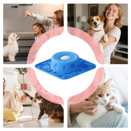 Gamelle à lécher pour chiens et chats en silicone avec boule rotative pour purée