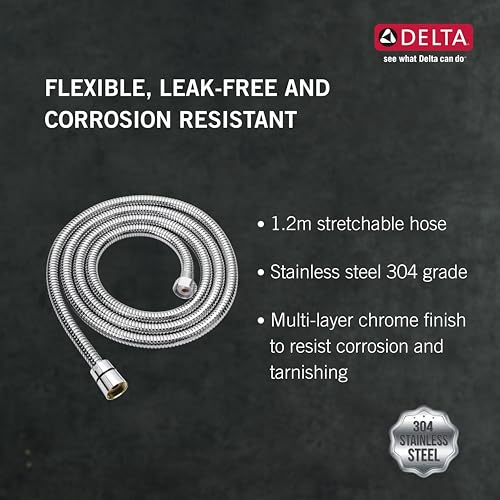 Image of Delta Faucet ABS Health Faucet Chrome Body Superior Performance Easy to Operate and Grip Premium Jet Spray with 1.25M Hose and Holder (Polished Chrome Finish, 22900-I)