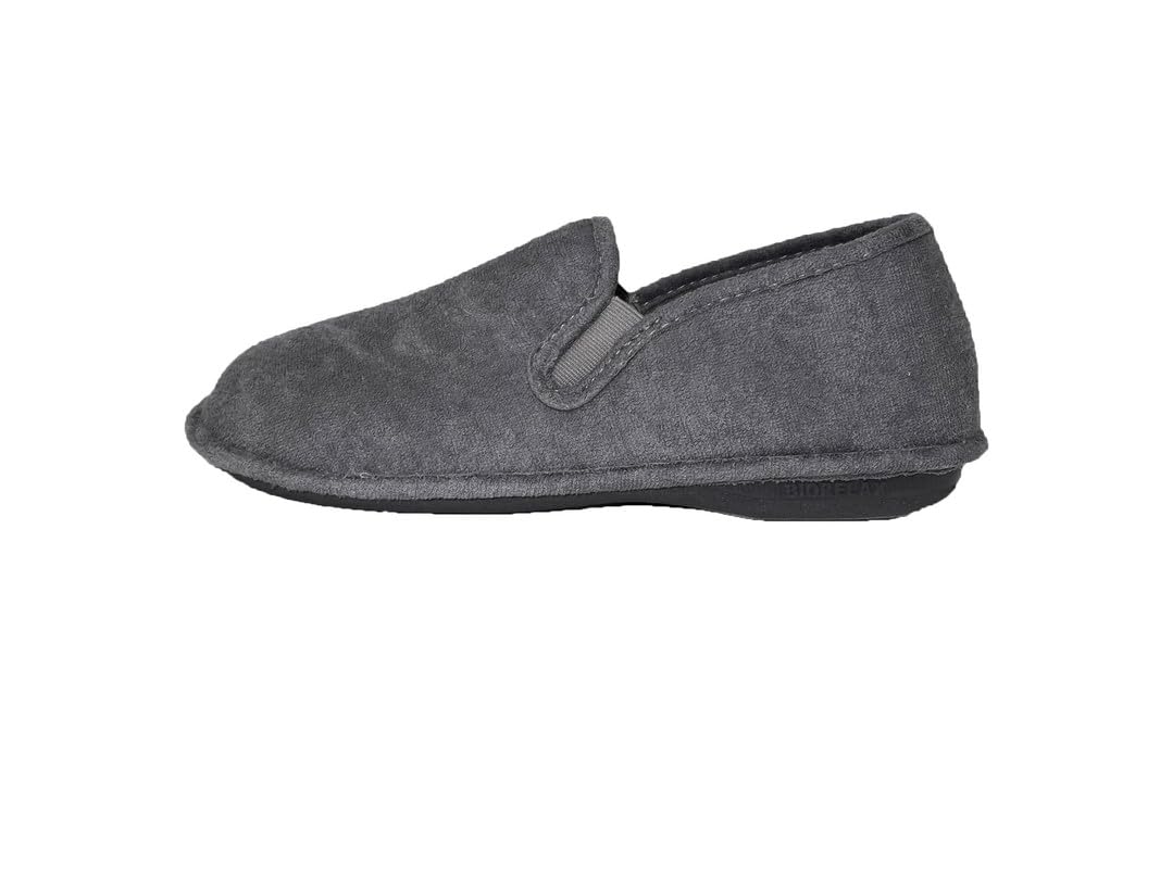 Zapatillas de Estar por Casa/Biorelax/Hombre/Primavera-Verano/Talón Cerrado/Algodón Rizo/Talón Acolchado/Color Gris