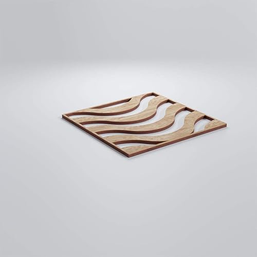 Miniatura 3 de 7 38"W X 7 38"H Extra Pequeño Parker Decorativo Fretwork Madera Paneles De Pared, Roble Rojo