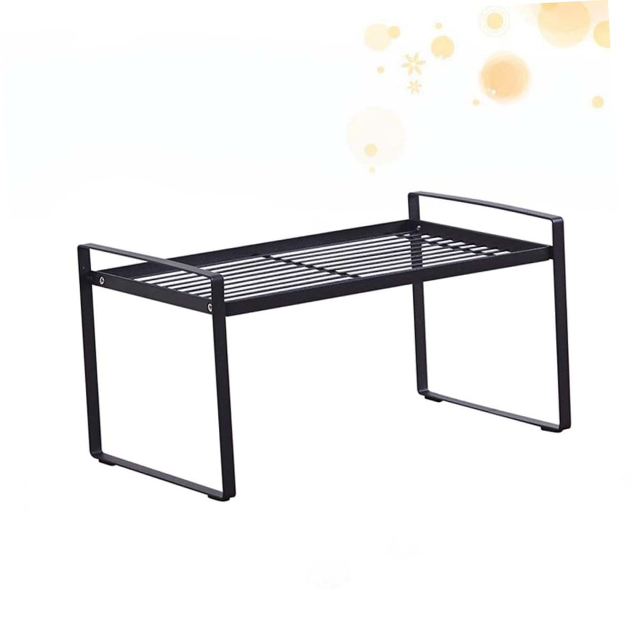 Cabilock Wrought Iron Layered Storage Rack for Pots and Seasoning Bottles User Friendly Design with Smooth Finishes for Kitchen and Restaurant Organization Black Color