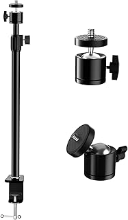 حامل كاميرا يثبت على المكتب من ان ايه|حامل لسطح الطاولة برأس كروي دوار 360 درجة قابل للتعديل 38-69 سم (15-27)|حامل لكاميرا ديجيتال بعدسة أحادية عاكسة، مصباح حلقي|إضاءة فيديو|حامل موبايل|جهاز عرض صغير