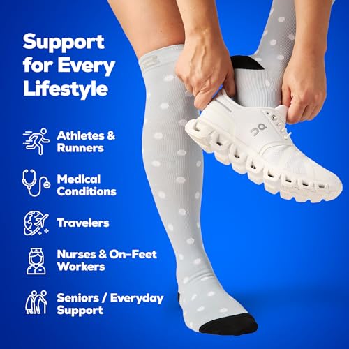 Image of SB SOX 3-Pair Compression Socks (15-20mmHg) for Men & Women - Comfortable Socks, Easy to Put On - Best Socks for Daily /Any Use, Running, Nurse, Travel