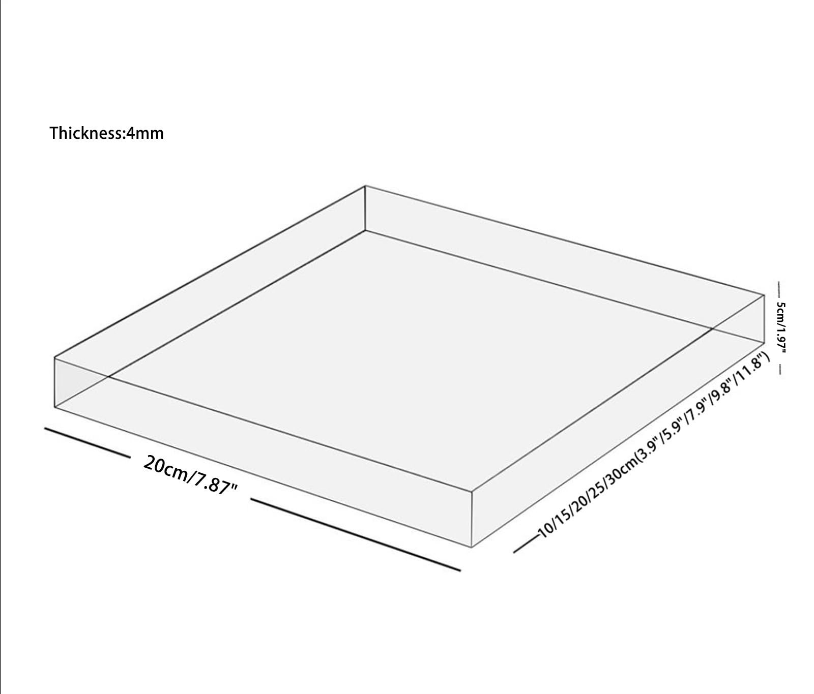Depósito de agua para fotografía dinámica, Tamaños múltiples de acrílico claro del tanque agua for el almacenamiento la exhibición tiroteo(20x15cm(7.9x5.9in))