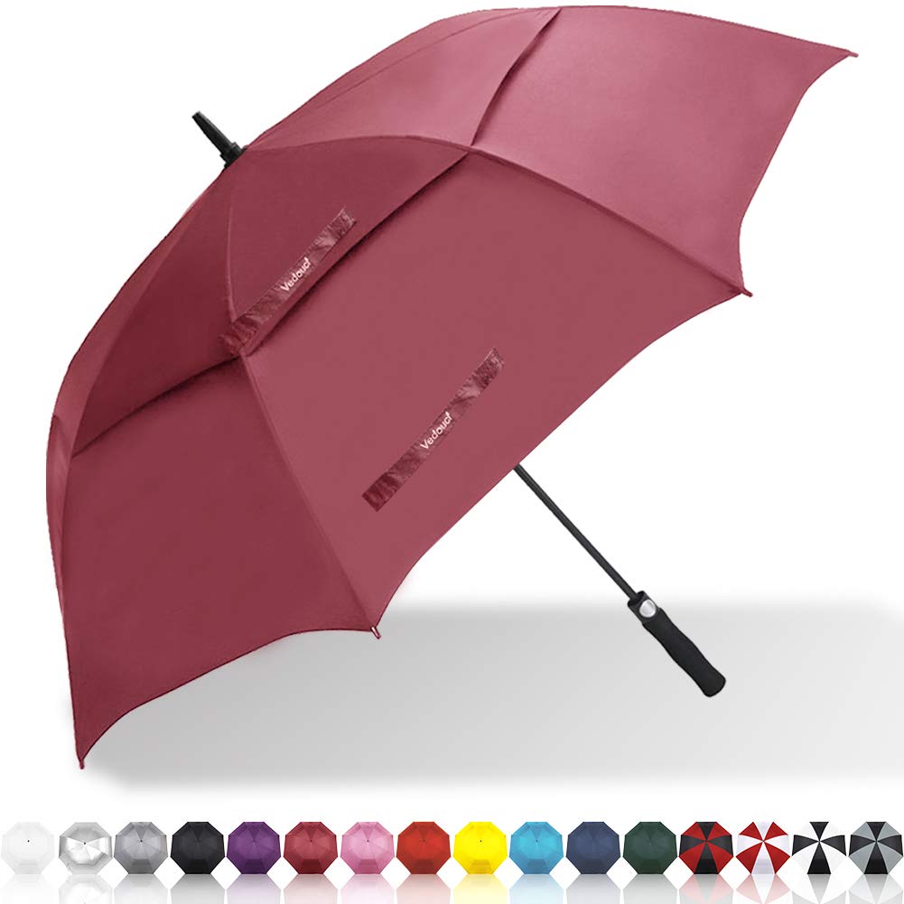 VedouciUSA Large Oversize Golf Umbrella Double Canopy Vented Windproof Stick Umbrella with Teflon Coating, Automatic Umbrellas Anti UV Coating Golf Umbrellas