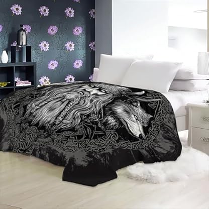 XCQHZYQ Kuscheldecke für Kinder Totem des schwarzen Wolfes 200x200 cm Decke Fleecedecke Sofadecke Kinderdecke, Superweiche Flanell Wohndecke Geschenke für Jungen Mädchen – Bild 5