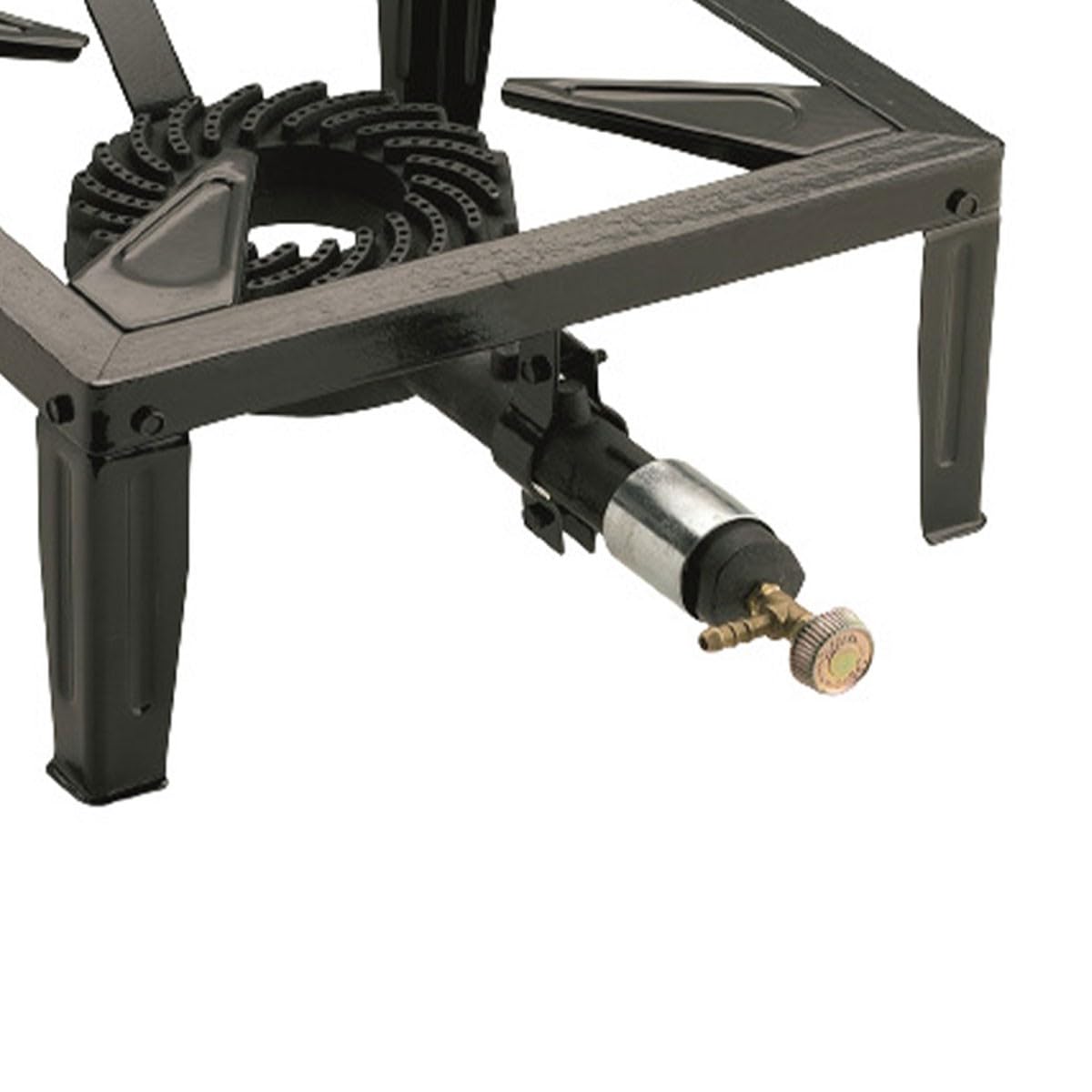 INTEC - Hornillo de gas 7,5 KW acero esmaltado quemador de hierro fundido hornillo catering 4 patas de cocción exterior