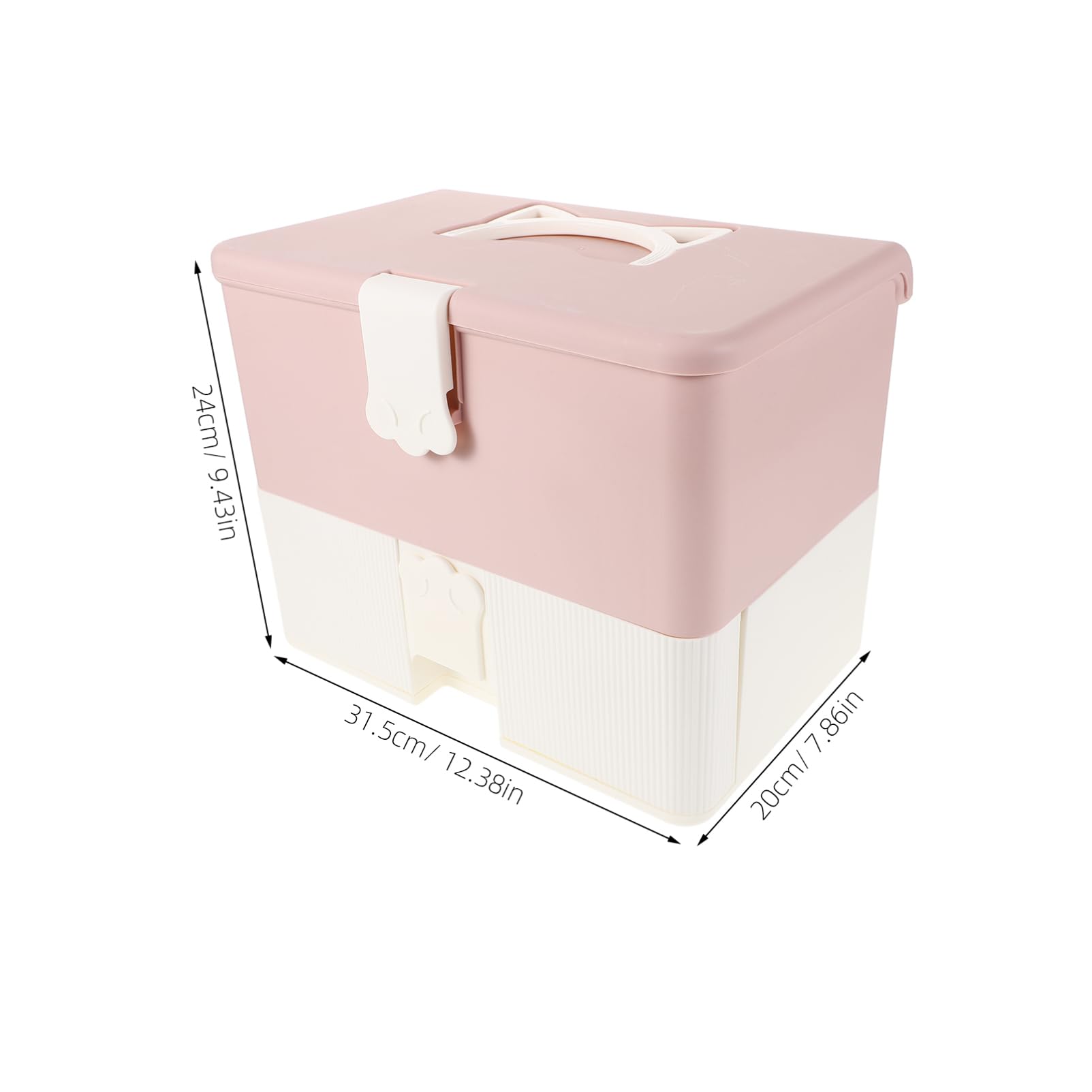 CALLARON Valigetta Smalti Rosa Doppio Strato Plastica Grande Capacità | Organizzatore per Manicure, Adatta a Strumenti Unghie e Gel, Spazio Ampio per Corsi e Tecnici