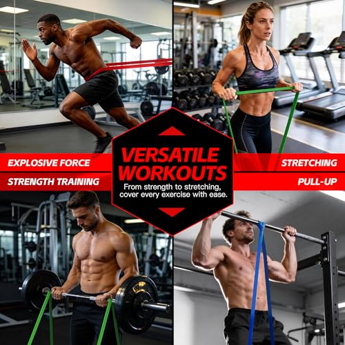 Image of Pull Up Bands, Resistance Bands Set, Exercise Workout Bands for Men & Women, Ideal for Body Stretching, Physical Therapy and Muscle Training