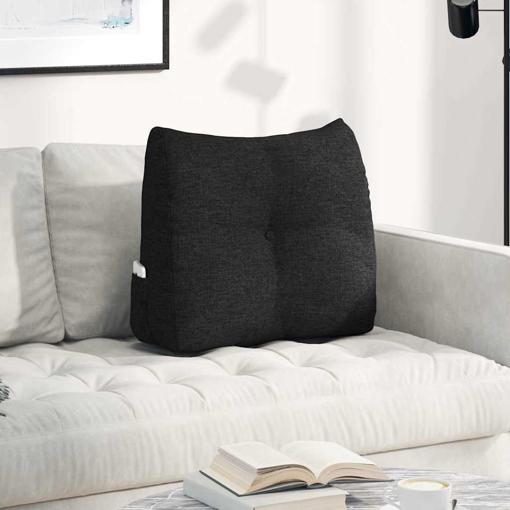 Cuscino per la schiena nero 60 x 24 x 50 cm